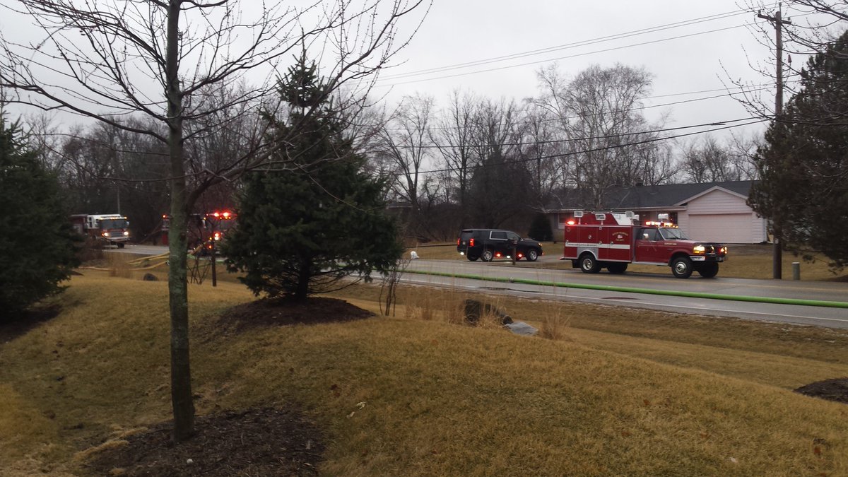 Menomonee Falls Fire Department with help from neighboring communities battle a structure fire near Ridgeline Trail and Marcy Road