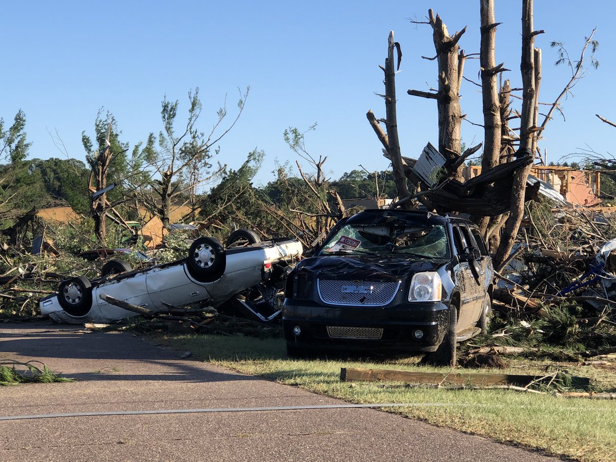 Tornado damage from touchdown near Highway 29 in Elk Mound, WI