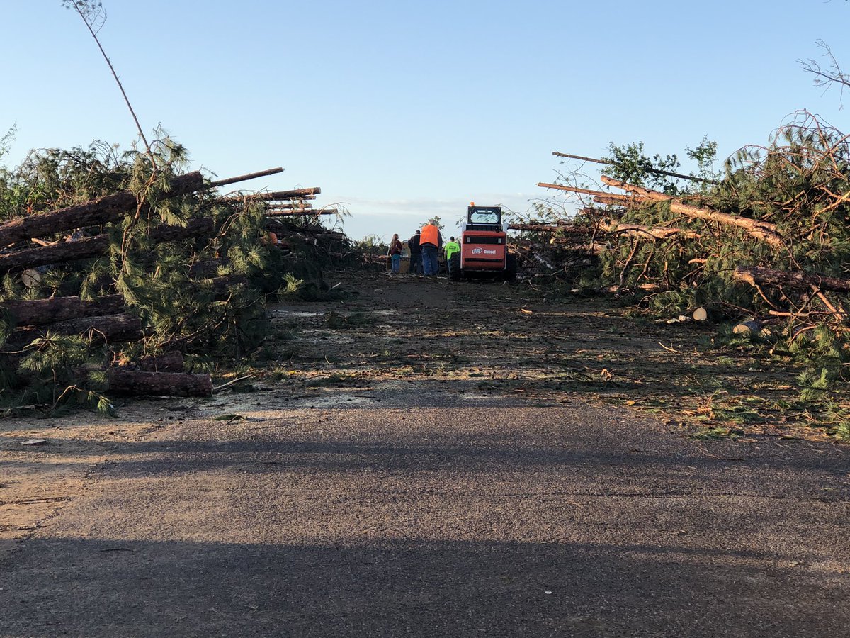 Tornado damage from touchdown near Highway 29 in Elk Mound, WI