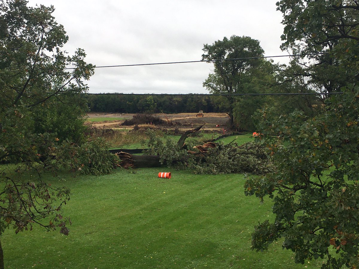 Belleville this morning where crews are cleaning up damage from severe weather last night. While full tornado survey is still ongoing, officials say preliminary results are that a weak tornado went through the village last night