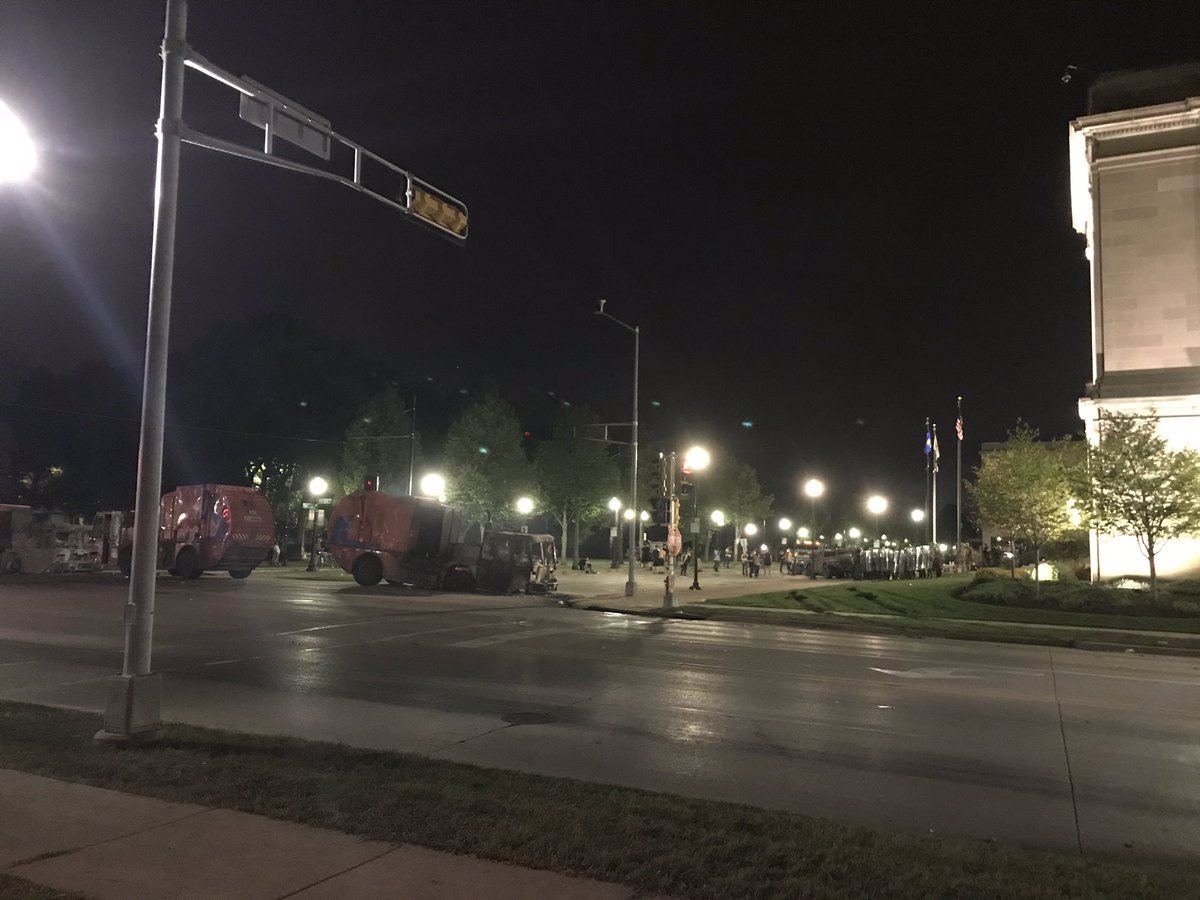 Multiple fires continue to burn in Kenosha overnight as we enter the second day of protests. Street lights along Sheridan Rd are down and businesses along this stretch are still smoldering.