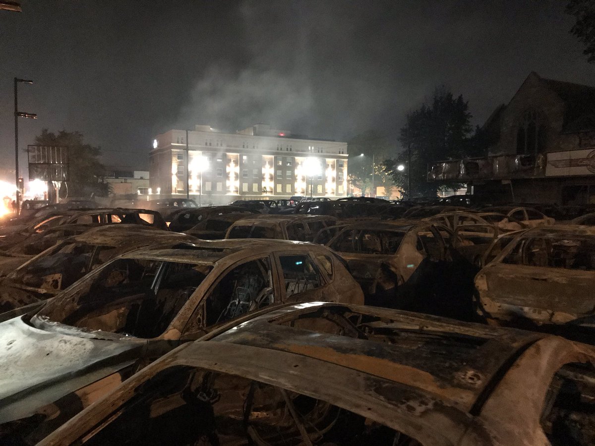 Multiple fires continue to burn in Kenosha overnight as we enter the second day of protests. Street lights along Sheridan Rd are down and businesses along this stretch are still smoldering.