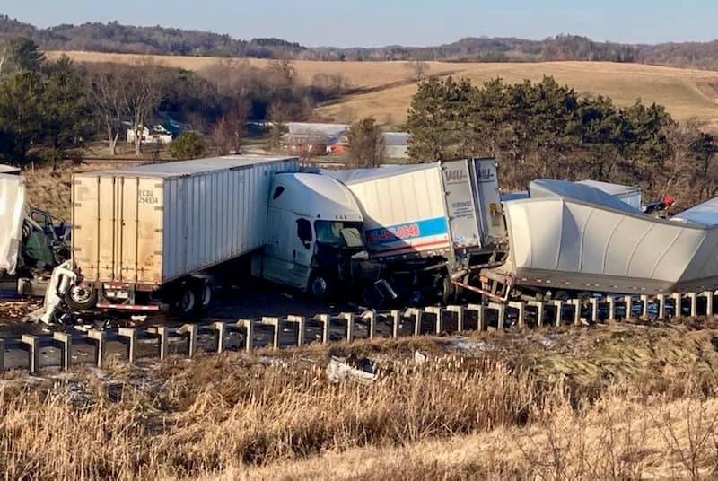 Wisconsin State Patrol released these photos of the multi-vehicle crash. No word on injuries yet: