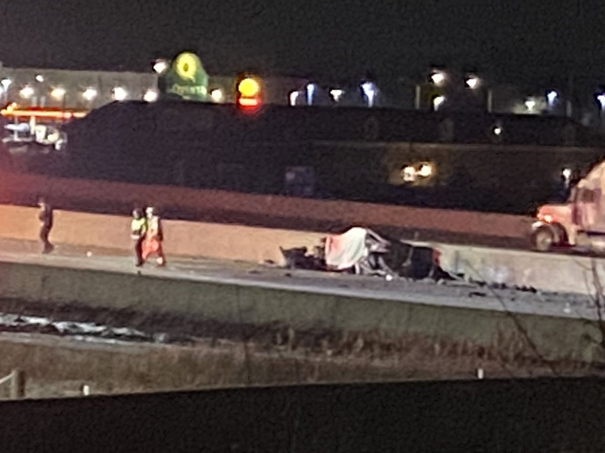 I94/I41SB closed due to a fatal crash near Hwy 50. A car is up against the guardrail with severe damage. White tarp placed over vehicle. Small semi off to the side about 50 ft in front of car with minor damage. Use frontage roads as alternate. 