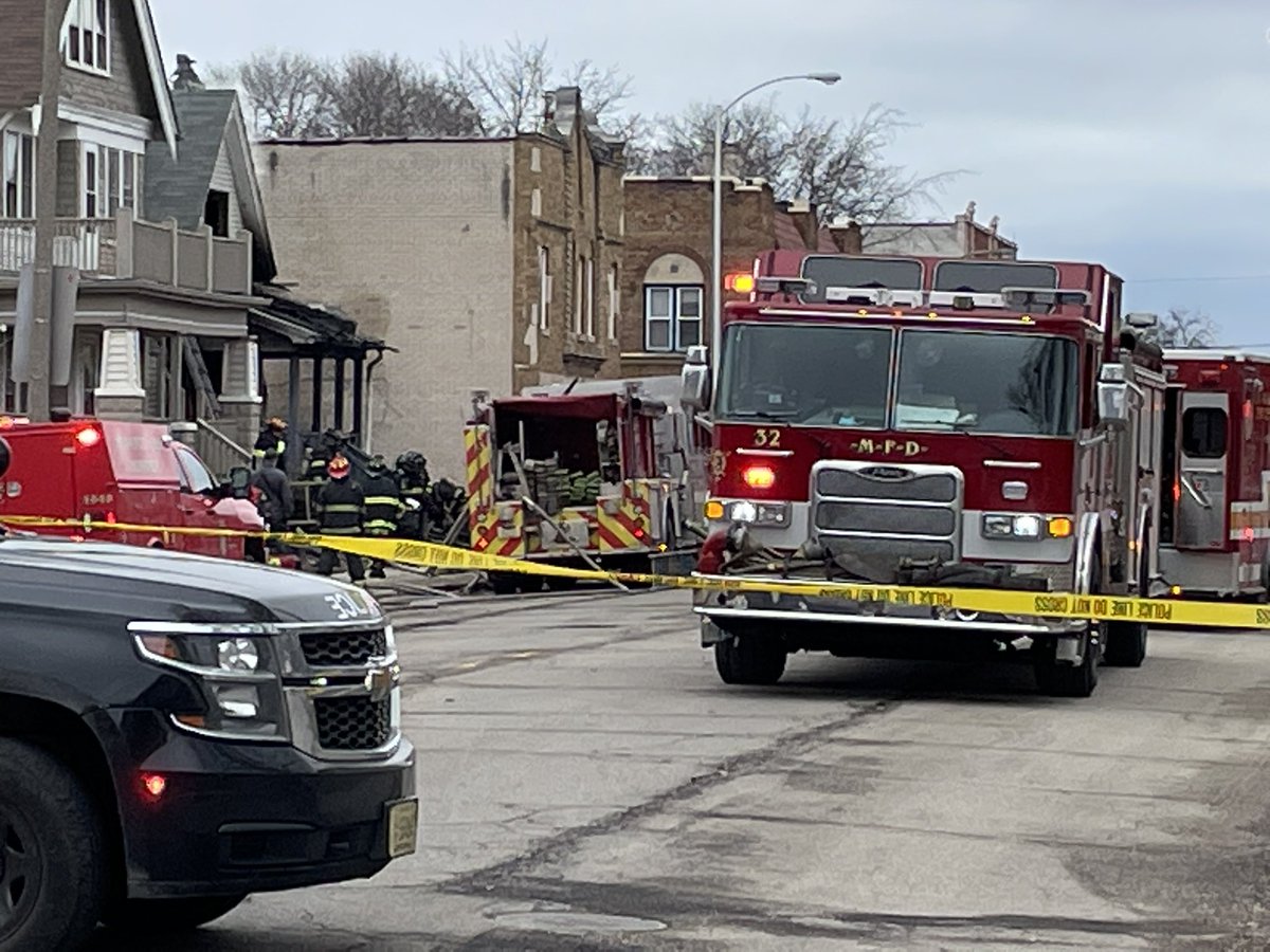 No injuries in a destructive two alarm fire in Milwaukee.  It started inside a vacant house around 11:30 at 39th and Burleigh and spread to an occupied house next door.  First house is destroyed, and the one next door to the west is heavily damaged. 