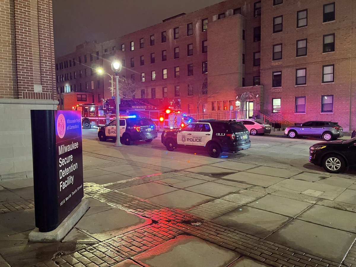 Milwaukee Police and Fire on scene of a reported shooting near 10th and State. This is right across the street from the county jail and detention facility