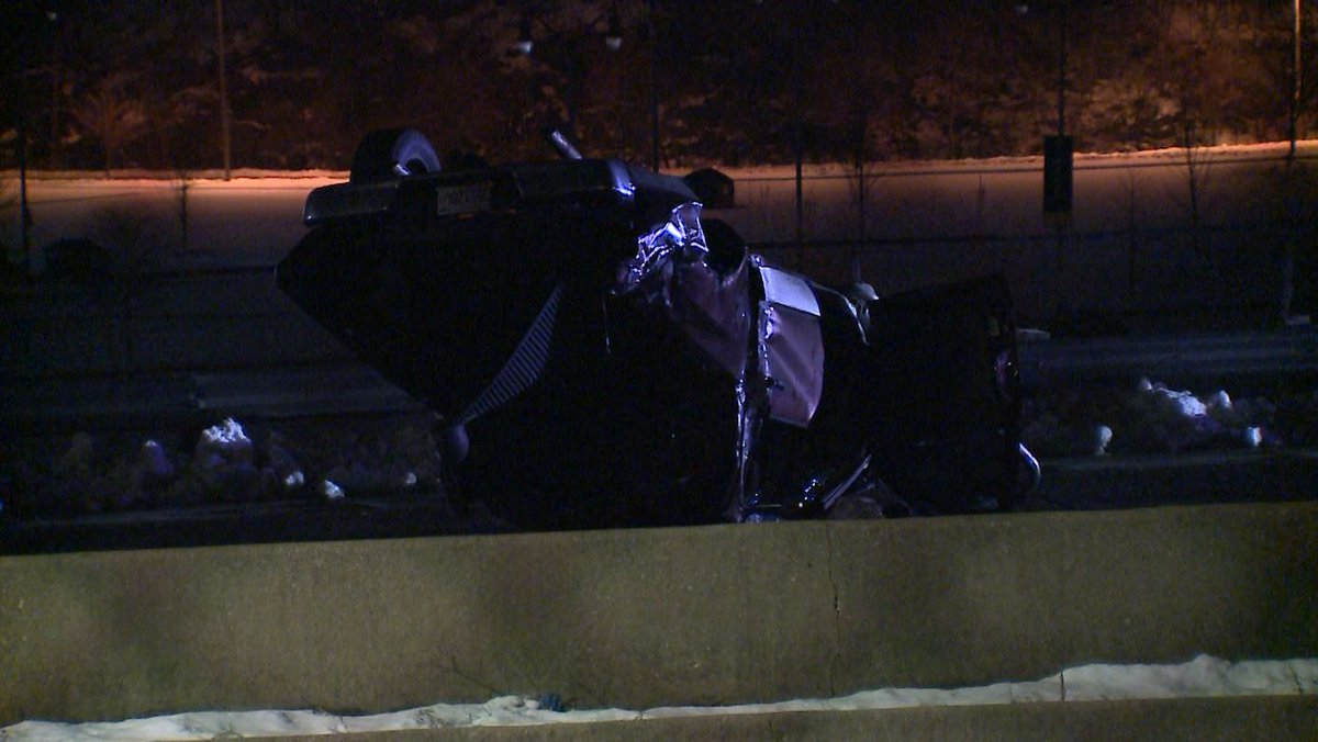 Single vehicle rollover on I-94E near the Stadium Interchange. Reports of two victims transported