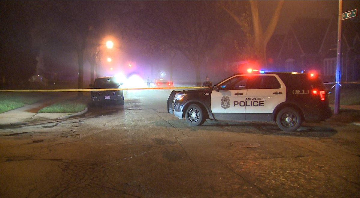 Milwaukee Police on scene of a shooting near 13th and Fiebrantz. The M.E. confirms that they are responding.