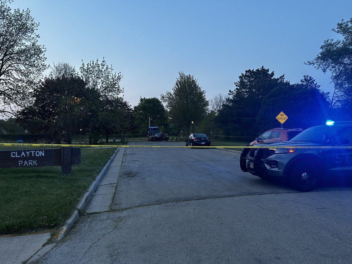 Scene of a potential officer-involved shooting near Clayton and Howland in Racine. The entrance to Clayton Park is still blocked off at this time.