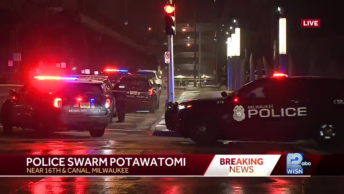 Milwaukee police say a driver struck an MPD squad car outside of Potawatomi Hotel and  Casino early Wednesday morning.Police swarmed Potawatomi early this AM. MPD says a driver was cited for striking a police squad. No injuries reported