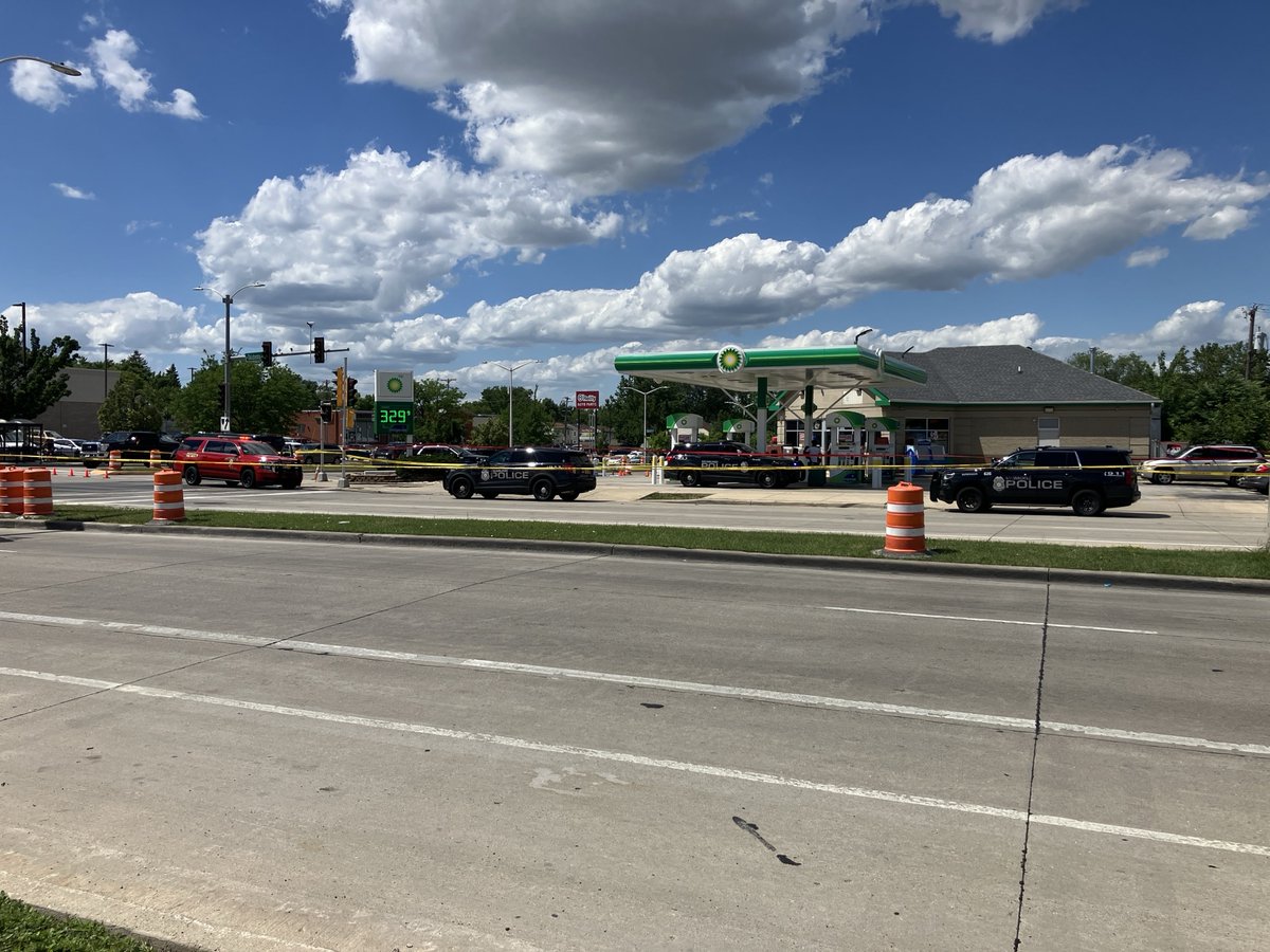 There is a large police presence near 60th and Oklahoma in Milwaukee Wednesday afternoon. Police were dispatched for a shooting. Multiple squads and police tape now surround a BP gas station 