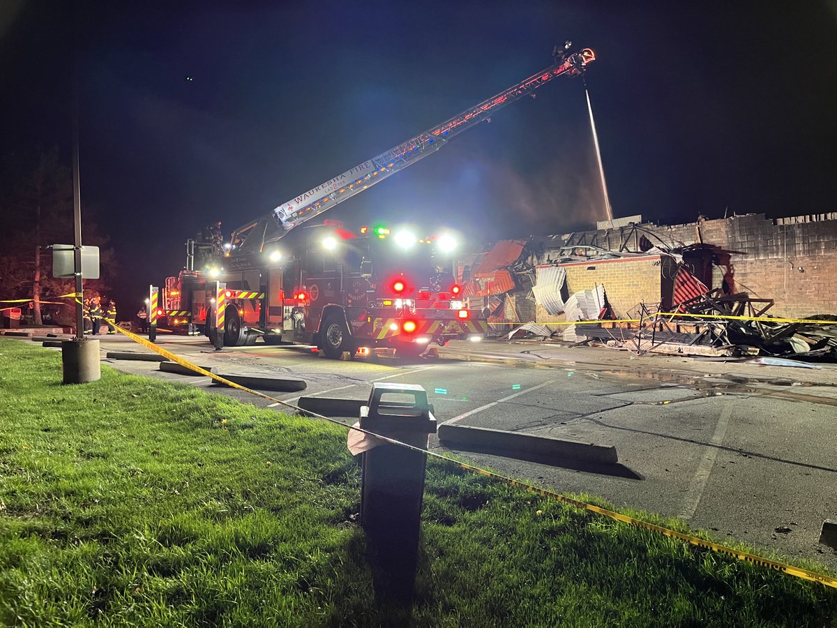 Fire crews have returned to Oscar's Frozen Custard in Brookfield Tuesday night.Firefighters tell our crew there was a flare-up, but they're having trouble reaching it because of all the debris. The morning fire caused the roof to collapse and destroyed most of what was inside