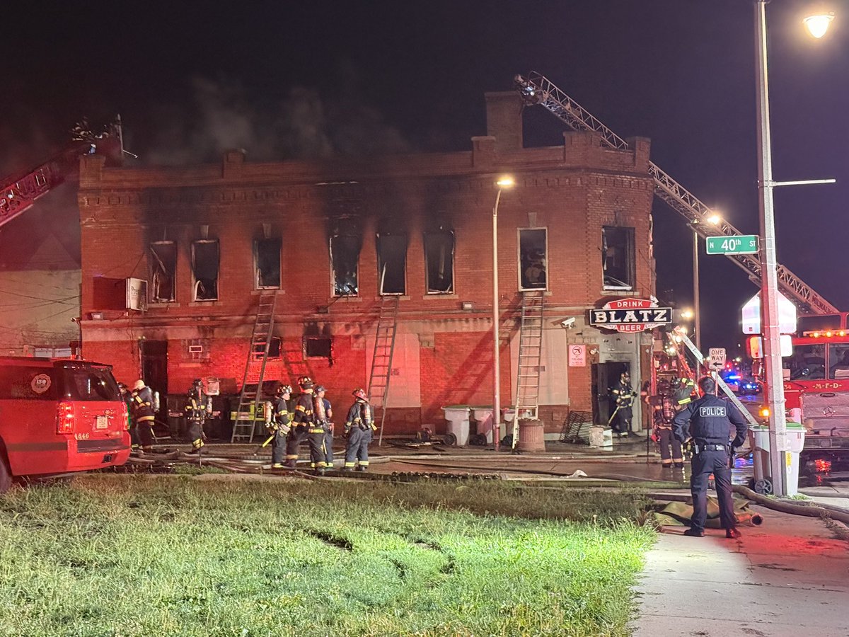 Milwaukee Fire on scene of a building fire at Premier Sports Lounge on the corner of 40th and North Ave. No word on any injuries or a cause